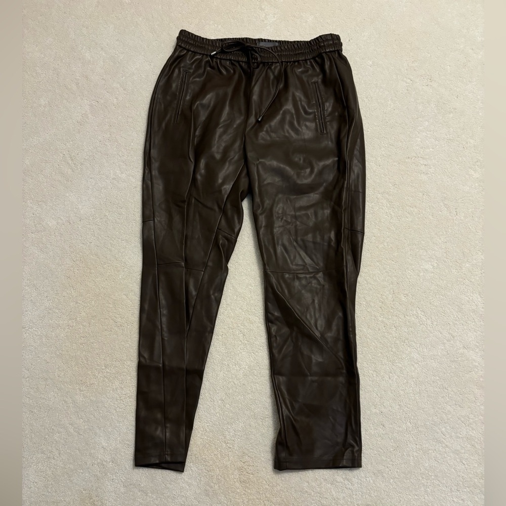 Anthropologie Faux Leather Cropped Pant